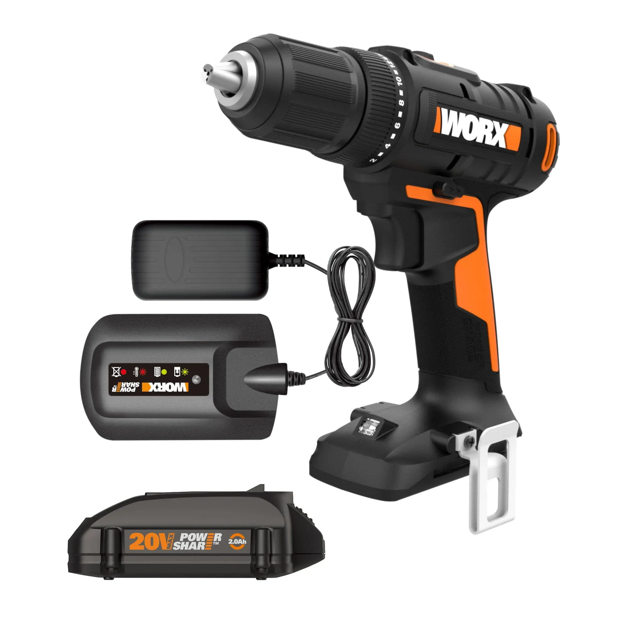 Worx WX108L 20V Drill Driver Battery and Charger Included, Black