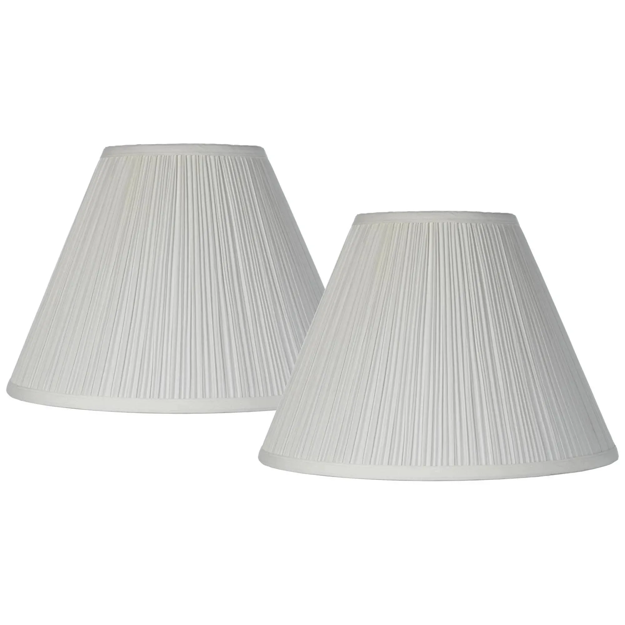 Set of 2 White Pleated Medium Empire Lamp Shades 6.5" Top x 15" Bottom x 11" High ...