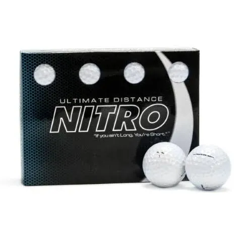 Nitro Golf Nitro Ultimate Distance Golf Balls, White - 12 pack