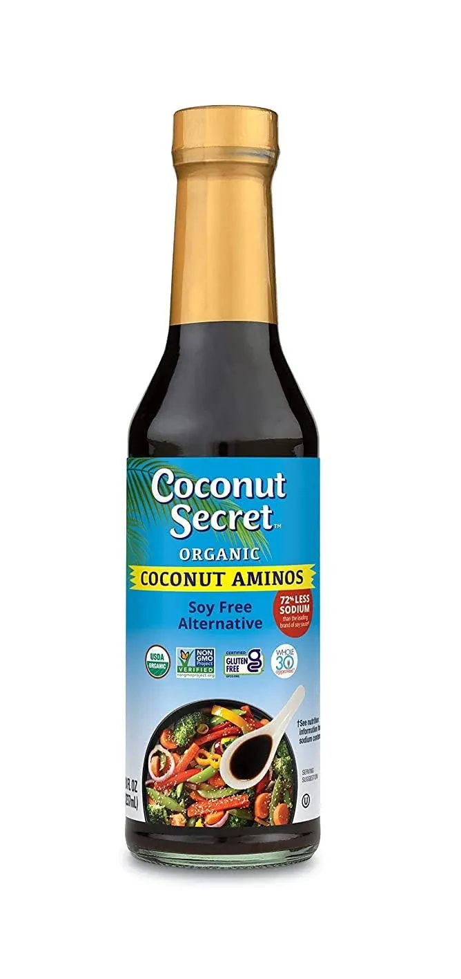 Organic Coconut Aminos 72% Less Sodium 1 Glass Bottle NT.Wt 32 Fl.Oz, (887mL)