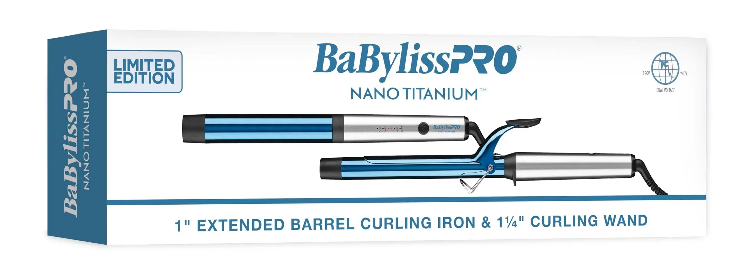 BaBylissPRO Nano Titanium Limited Edition Prepack - 1" Extended Barrel Curling ...