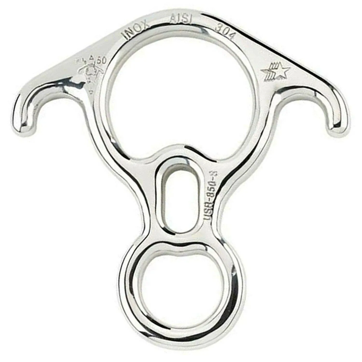 ProClimb Rescue Figure 8 Descender - Stainless Steel Belay Device w/Bent-Ears 50 KN