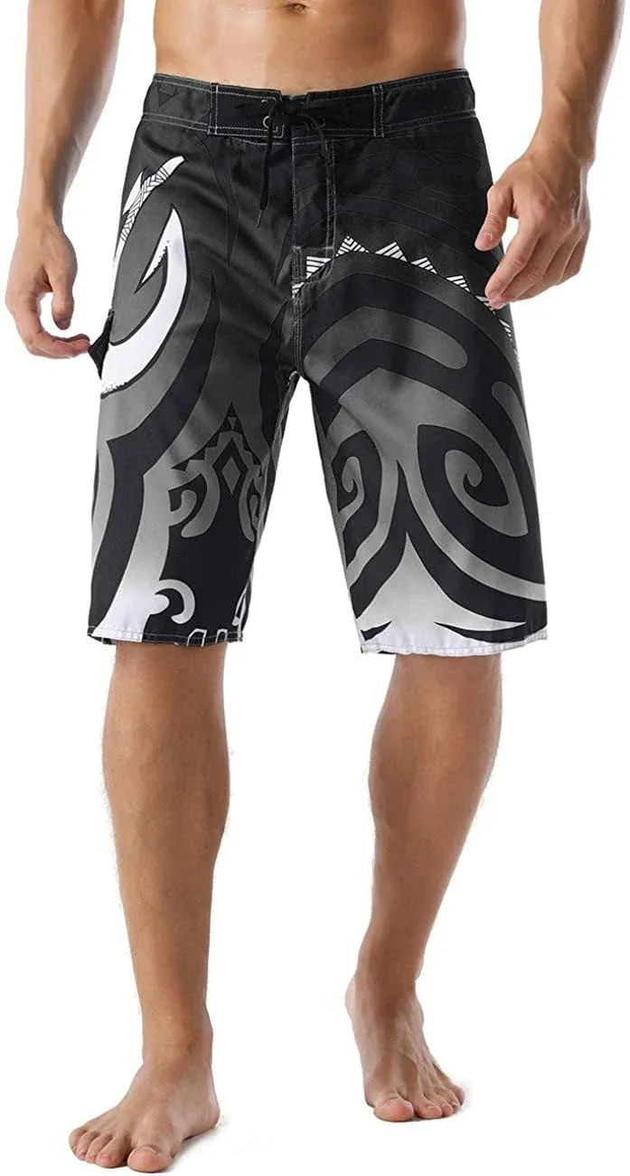 unitop Men's Swim Trunks Beachwear Quick Dry Hawaiian Printed