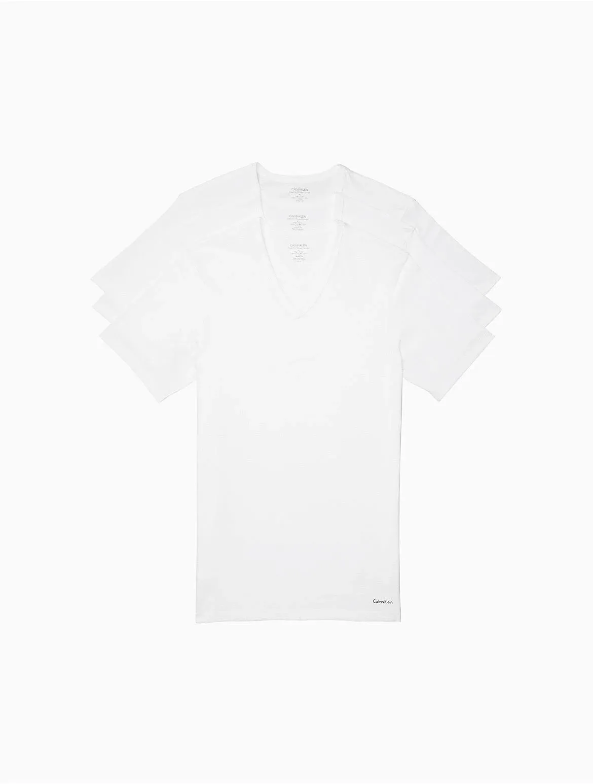 Calvin Klein Men's Cotton Slim Fit 3-Pack V-Neck T-Shirt - White - S