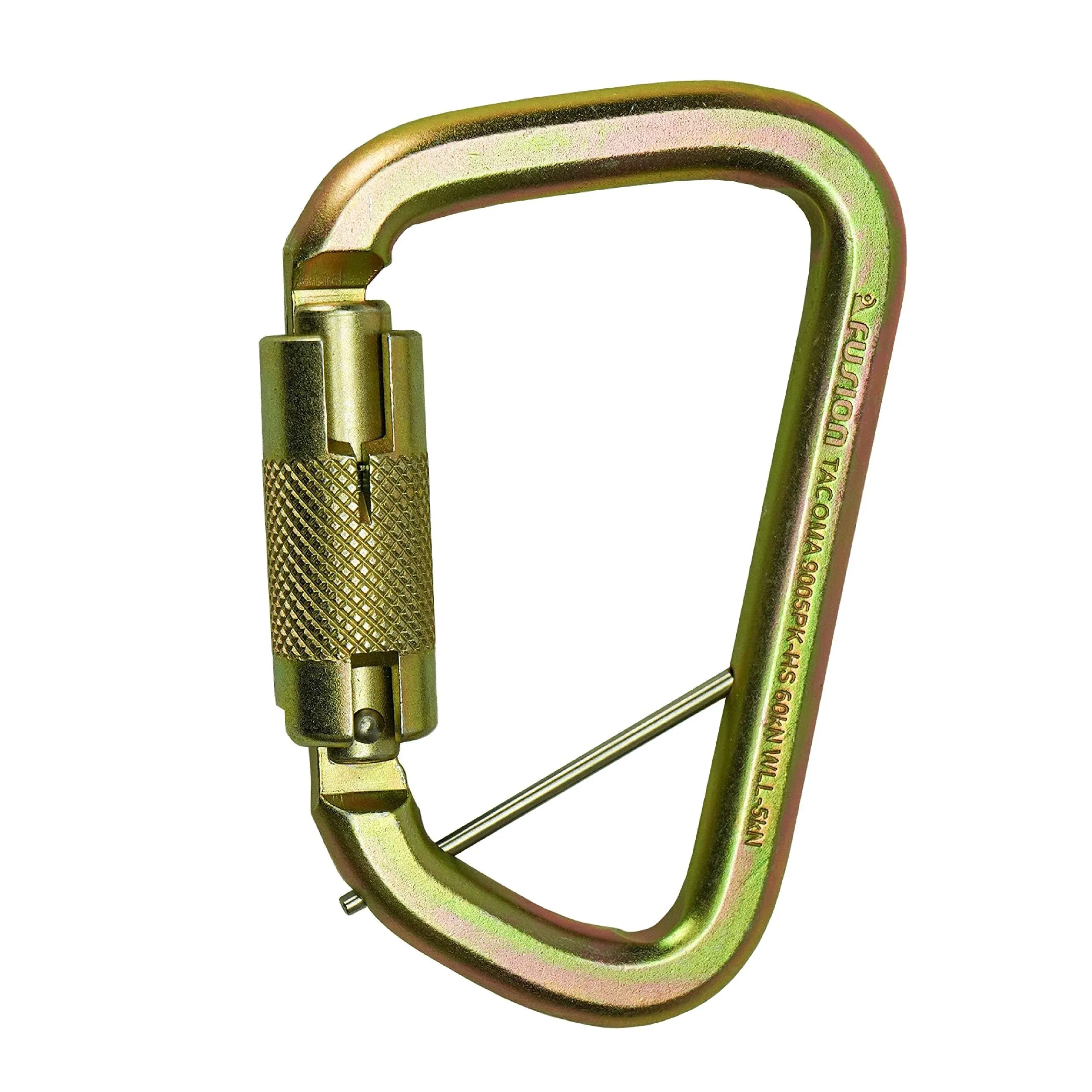 Fusion Climb Tacoma Steel High Strength Auto Lock Modified D-Shaped Steel Carabiner, Steel Clip