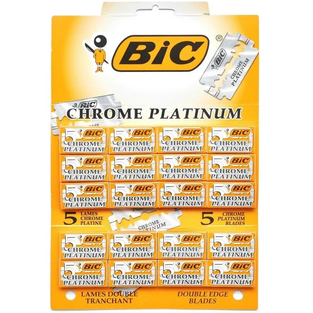 Bic Chrome Platinum Double Edge Blade - 100 Blades