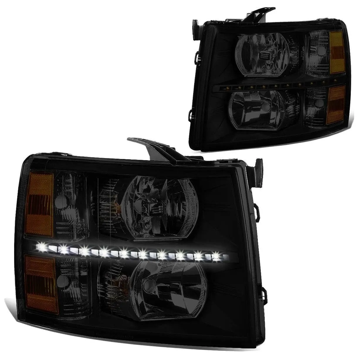 LED DRL Headlights07-14 Chevy Silverado 1500 2500 3500 HD