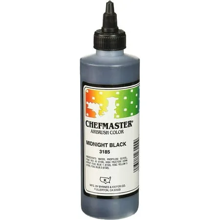 Chefmaster Airbrush Spray Food Color 9-Ounce Midnight Black