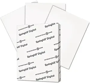 Springhill Digital Vellum Bristol White Cover, 67 lb, 8.5 x 11, Vellum White, 250/Pack