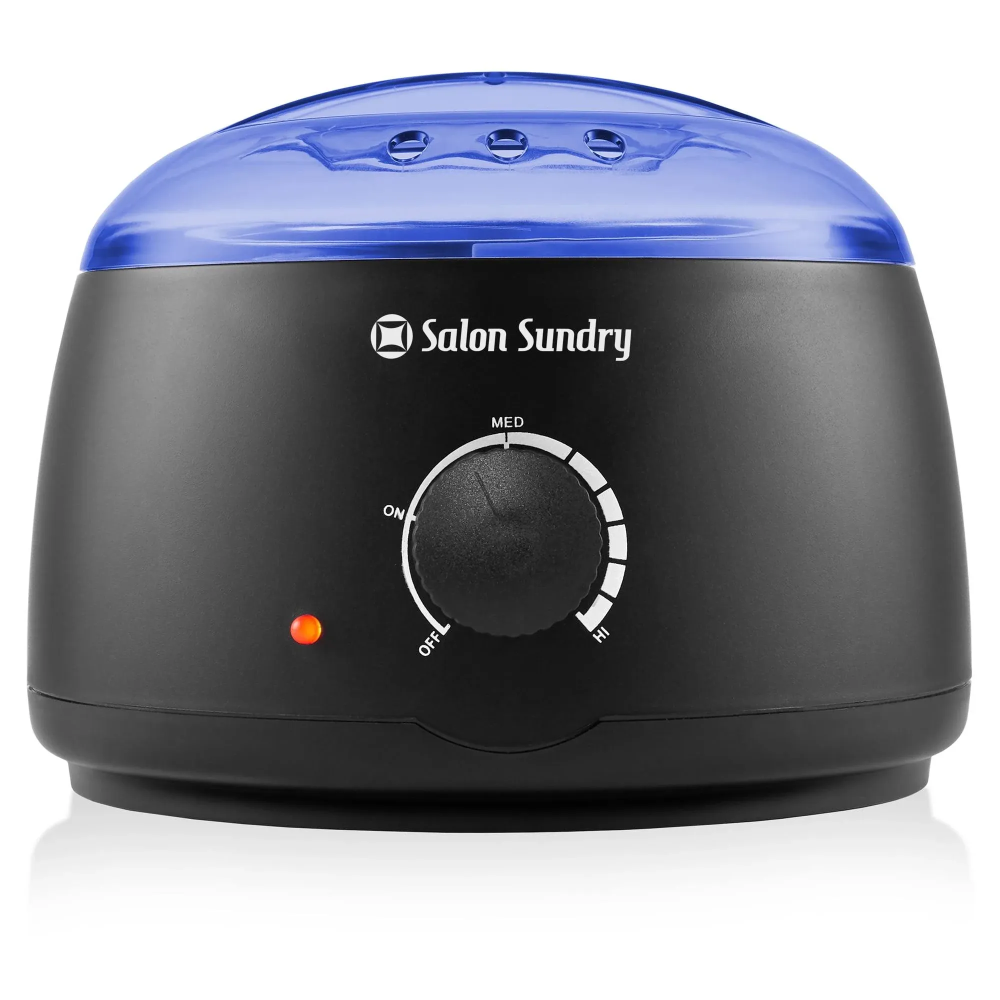 Salon Sundry Portable Electric Wax Warmer Machine for Hair Removal - Black with Blue Lid