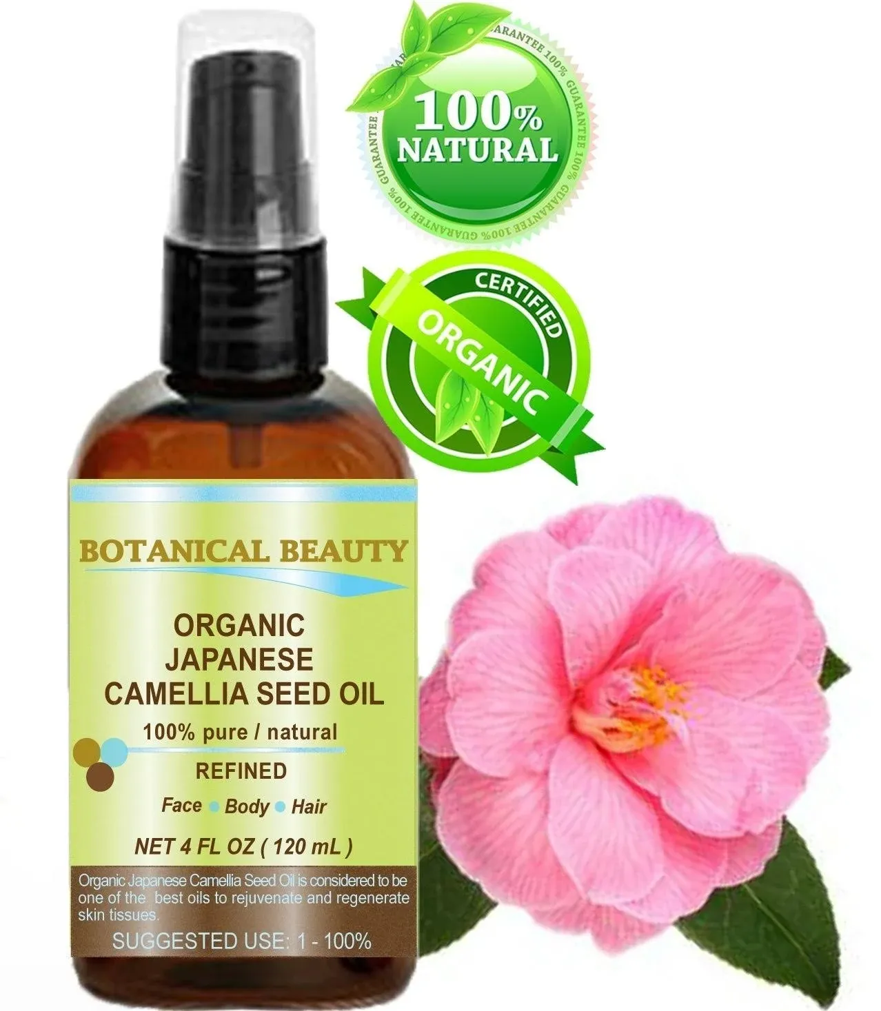 Botanical Beauty Japanese Organic Camellia Seed Oil. 100% Pure/Natural/Undiluted ...