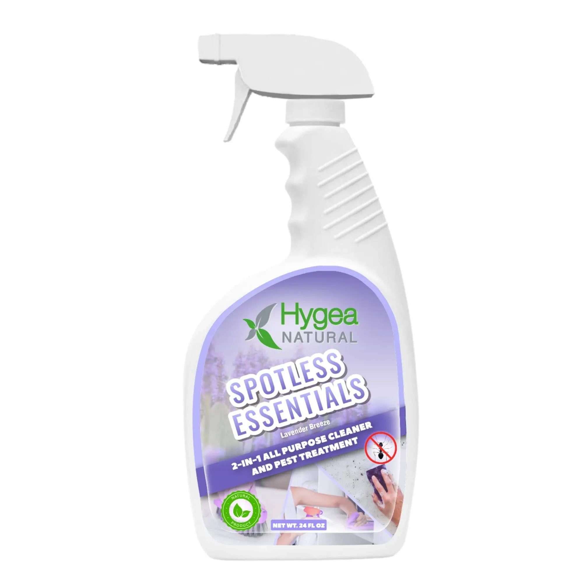 Spotless Essentials 2-in-1 all purpose cleaner and Mite Spray (Lavender Breeze scent)- Multi surface cleaner - Natural bedbug, lice, ants, mites spray- Activates on contact for immediate results- 24oz