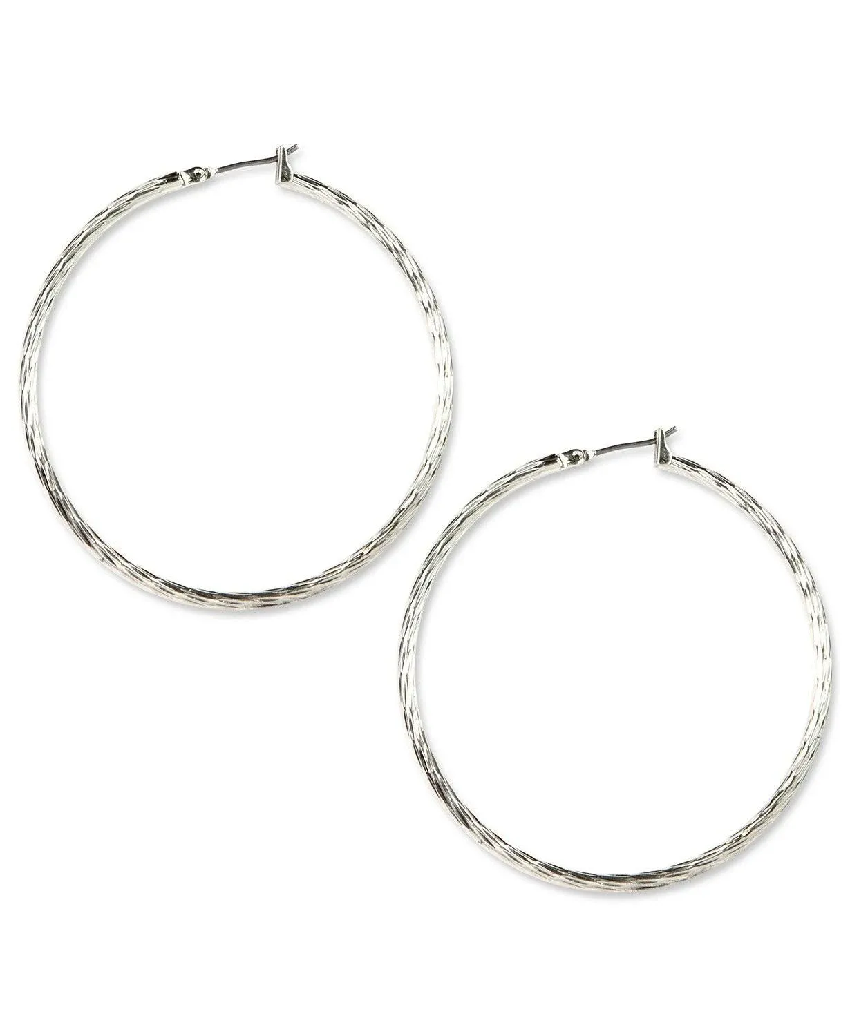 Silver-tone Large Hoop Earrings