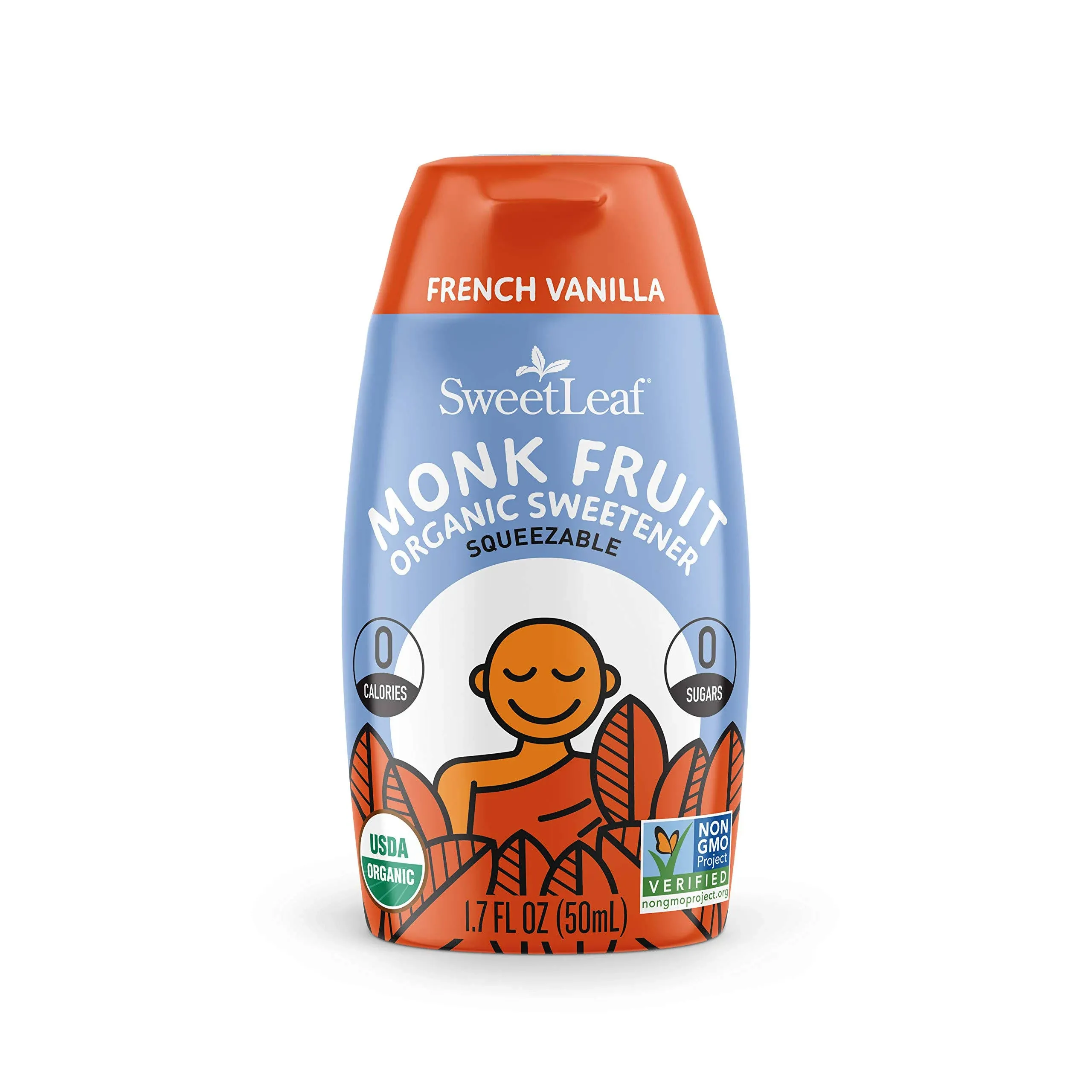 SweetLeaf Monk Fruit Organic Sweetener French Vanilla 1.7 oz 6-Pack