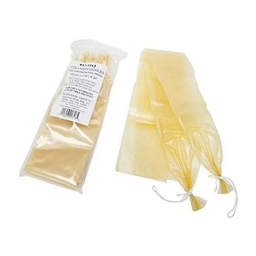 The Sausage Maker - Collagen Sausage Casings, 60mm (2 3/8") x 24", Pre-Tied (20pcs)