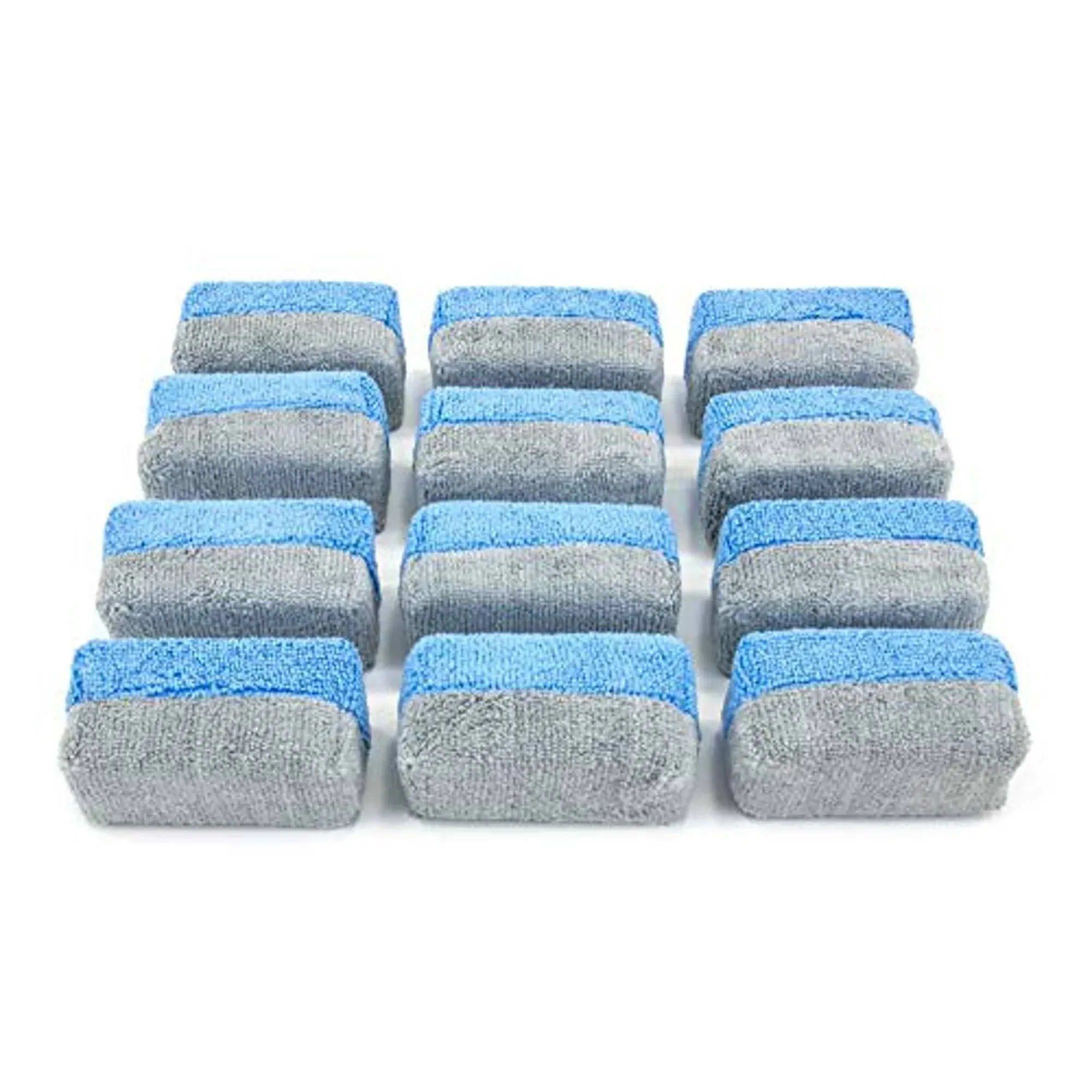 Mini Saver Applicator Terry Microfiber Coating Applicator Sponge with Plastic Barrier  - 12 pack