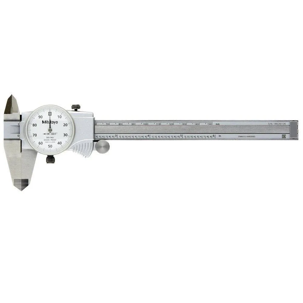 MITUTOYO 505-742J Dial Caliper,0-6 In 4LA83