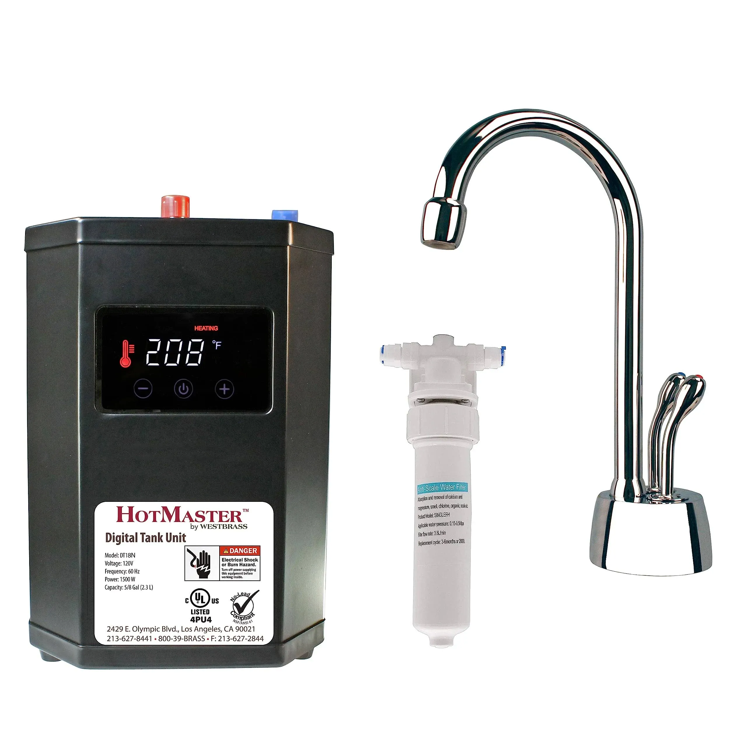 Develosah 9" Instant Hot and Cold Water Dispenser W/ HotMaster DigiHot Digital Tank