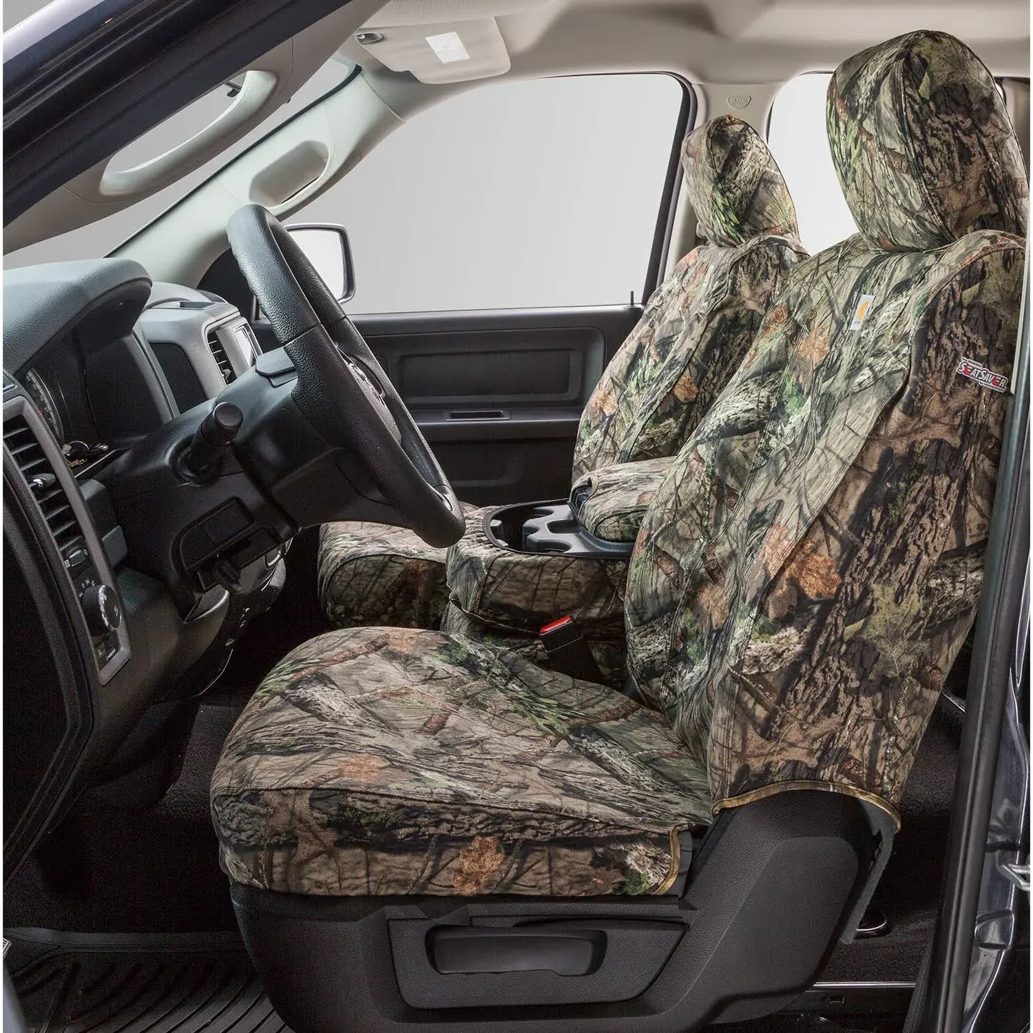 Covercraft SeatSaver Custom Front Seat Covers; Carhartt Mossy Oak Break-Up Country (17-18 Silverado 1500 w/ Bucket Seats)