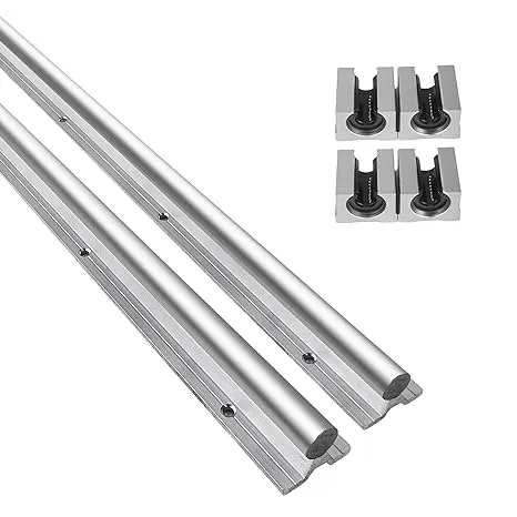 VEVOR Linear Rail, 2 PCS SBR 20-2200mm, Linear Guideway Rail, and 4 PCS SBR20UU Square Type Carriage Bearing Blocks, Linear Guide Rails for Automated Machines Equipments and DIY CNC Routers