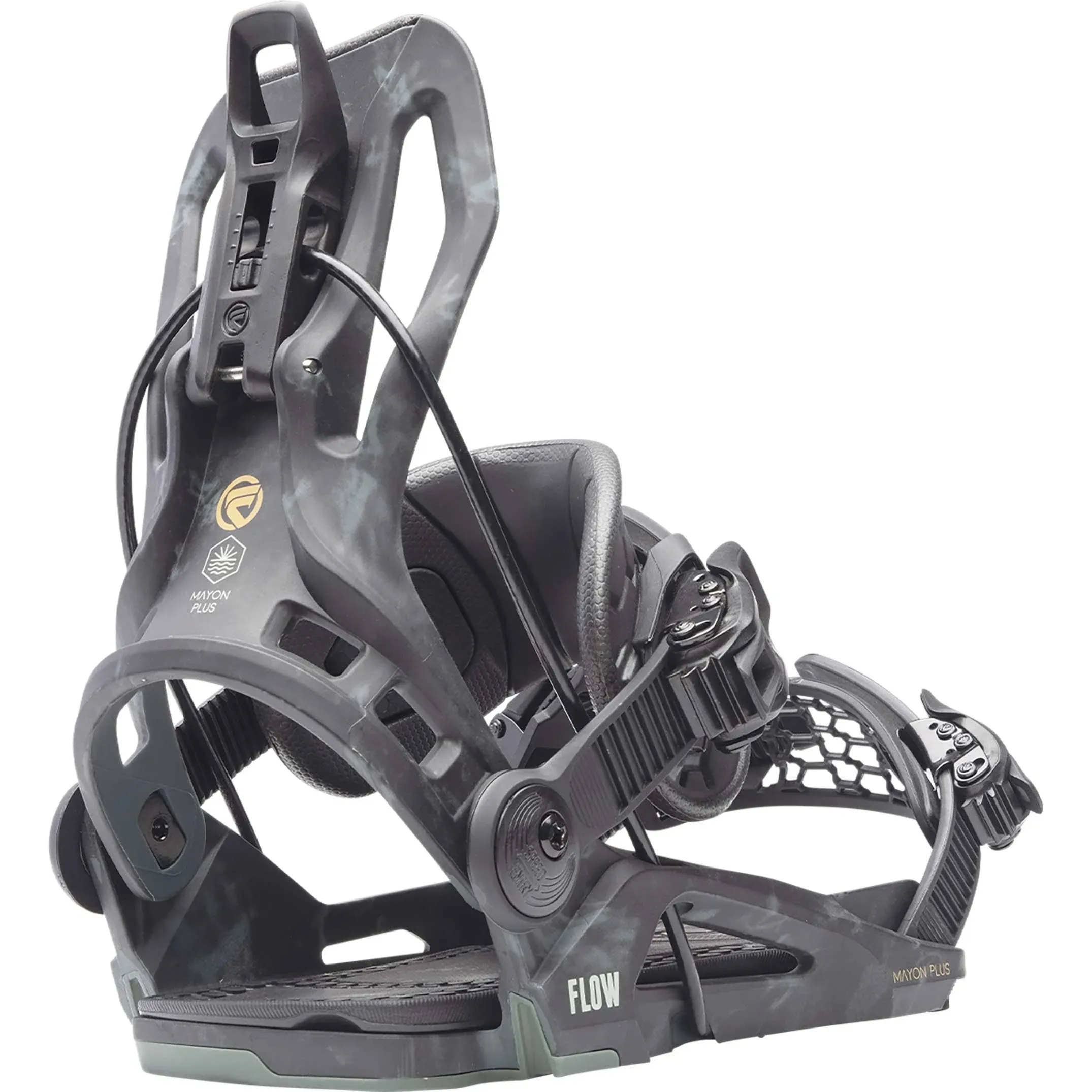 Open Box Flow Mayon-Plus Hybrid Women&#039;s Rear Entry Snowboard Bindings, Black/Aqu