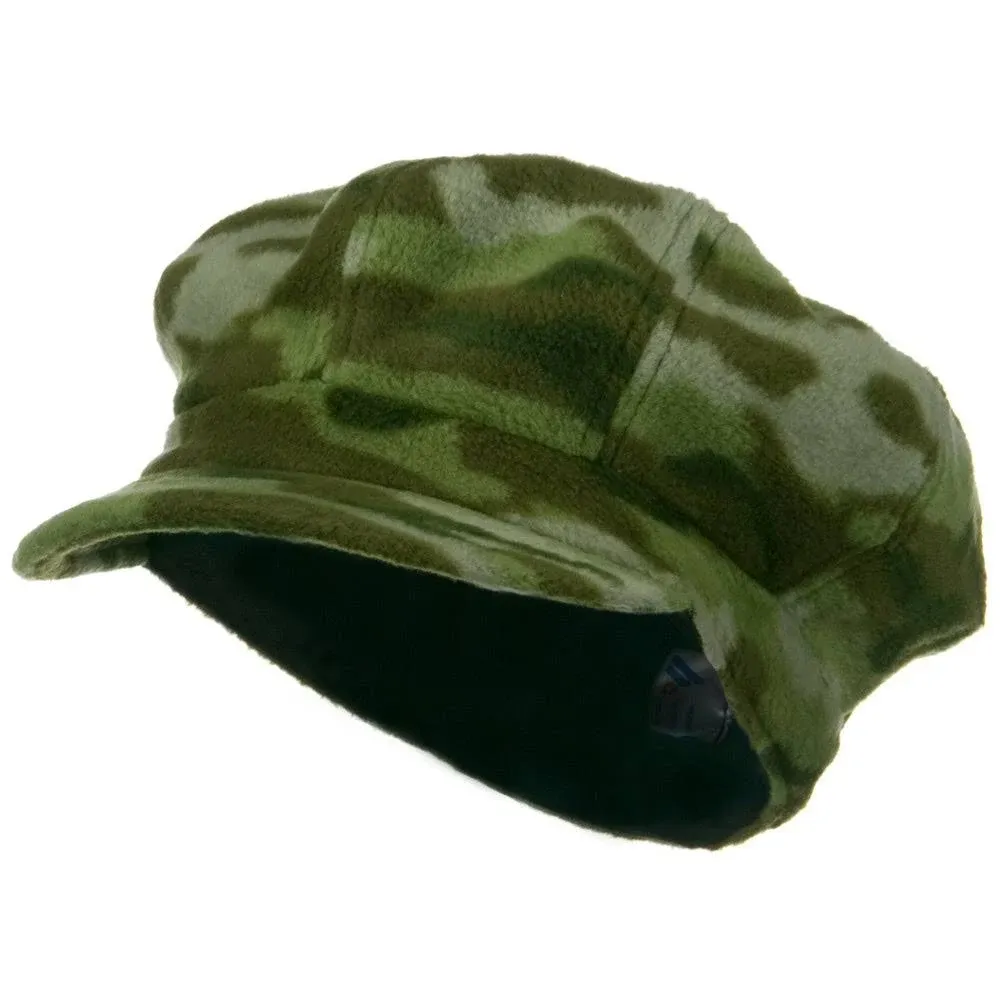 Camo Fleece Newsboy Hat