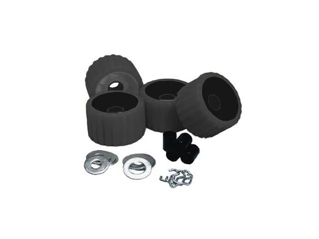 C.E. Smith Ribbed Roller Replacement Kit - 4 Pack - Black [29210]