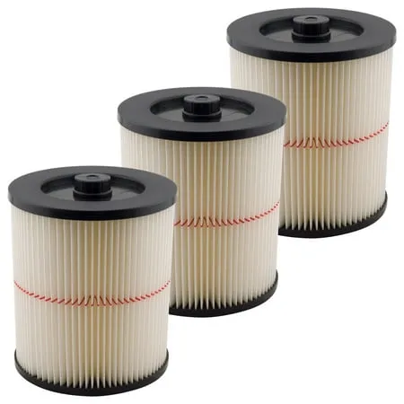 3 Pack Replacement Filters 17816 Compatible with Shop Vac Craftsman 9-17816 Fits Most 5 Gallon and Larger Wet/Dry Vacs