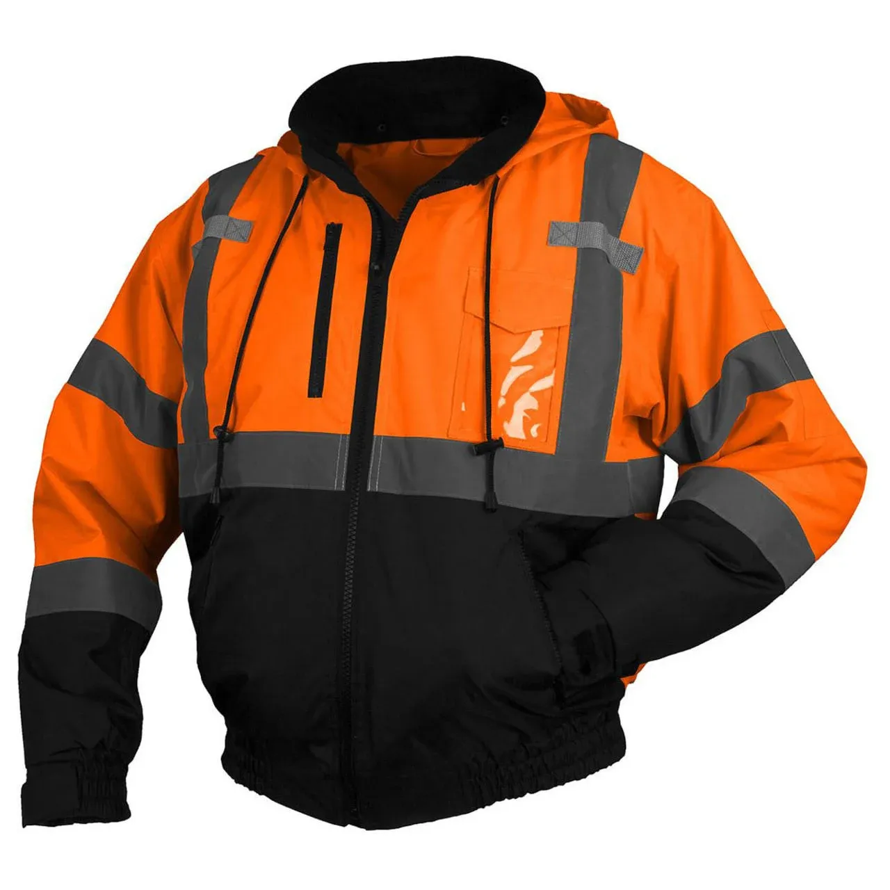 Pyramex RJ3120 Hi Vis Orange Black - Bottom Bomber Safety Jacket - Class 3