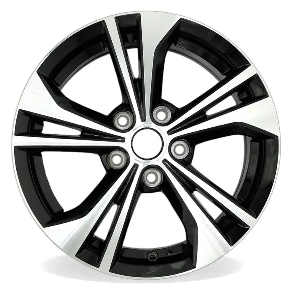 16" Set of 4 16x6.5 Machined Black Alloy Wheels For Nissan Sentra 2020-2022 OEM Quality Replacement Rim