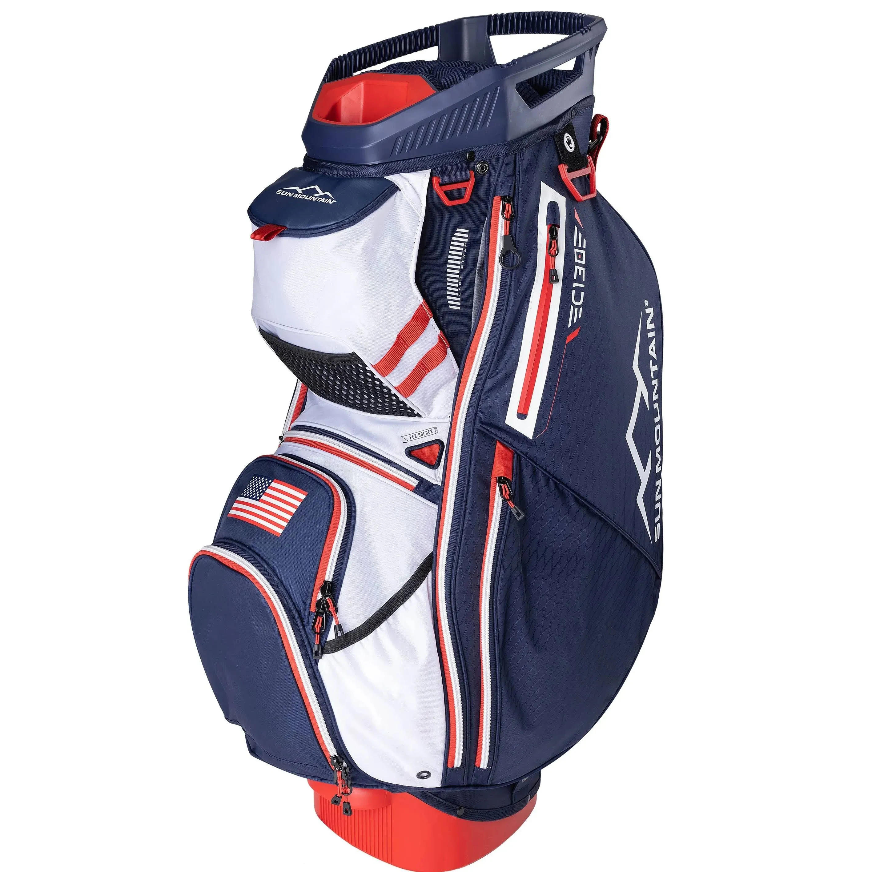 Sun Mountain 2024 C-130 Cart Bag Navy-White-Red