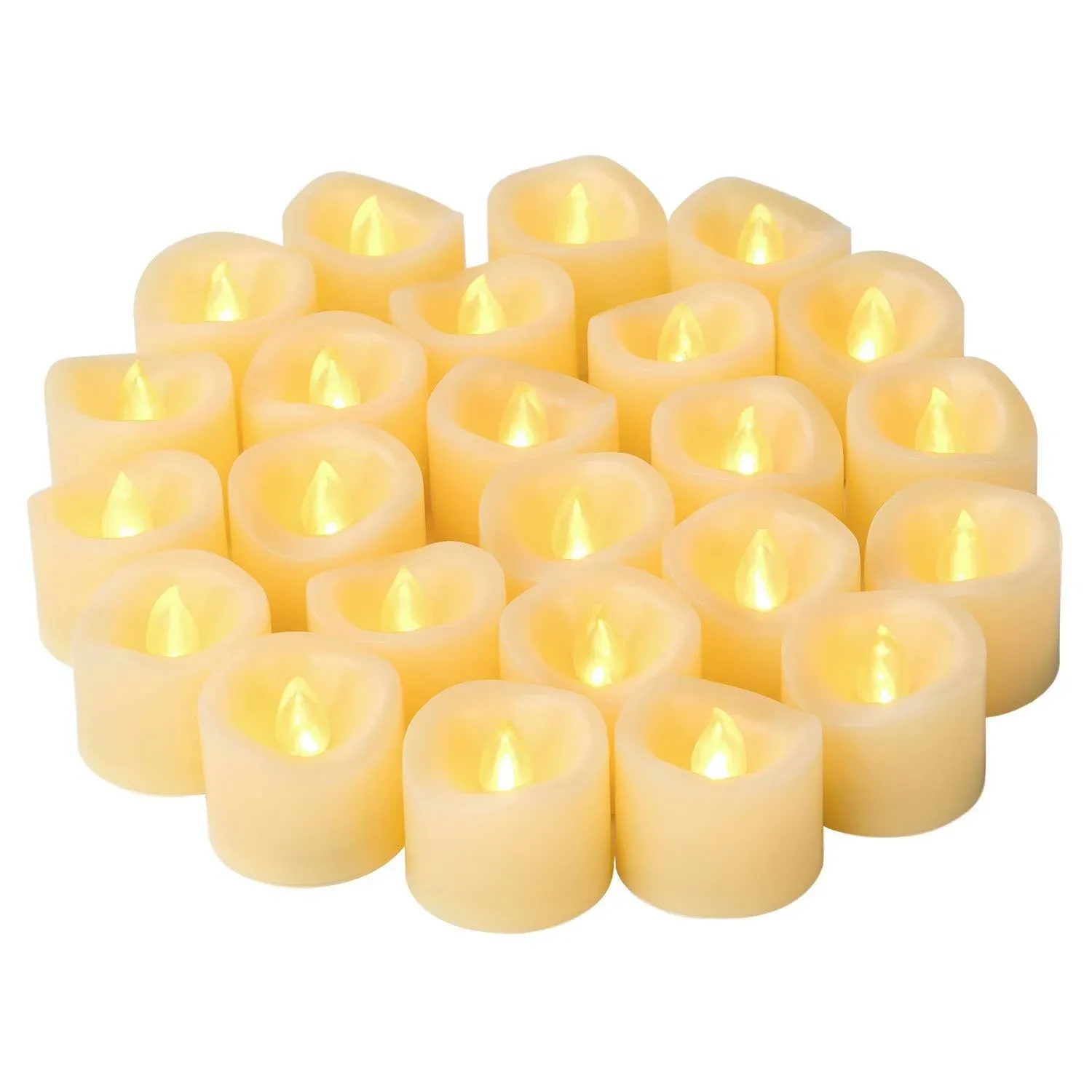 Led Flameless Flickering Votive Tea Lights Candles Battery Powered Set Of 24 / R