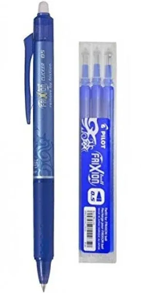 Liphontcta Pilot Frixion Retractable 0.5mm Fine Tip Heat Erasable Multi Purpose Pens Refills Set (Blue)