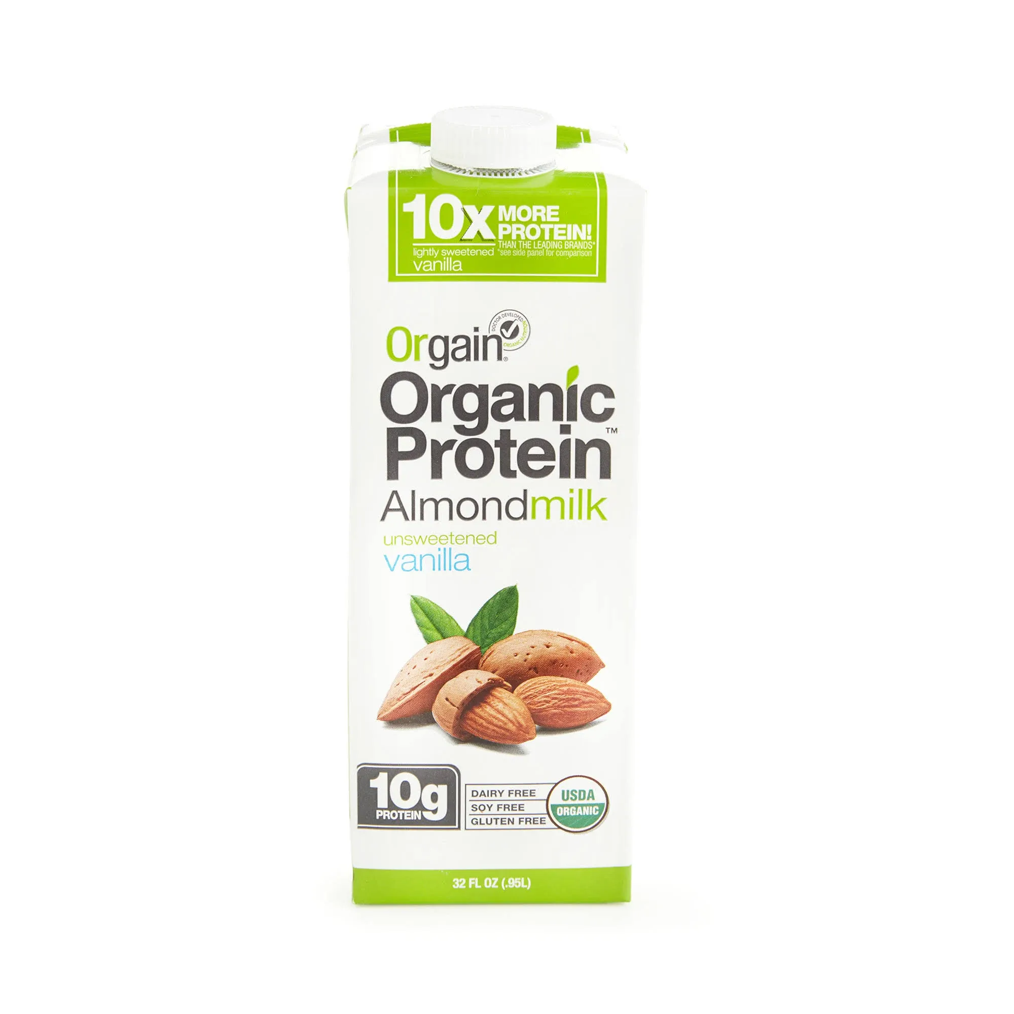 Orgain Organic Plant Based Protein Almond Milk, Unsweetened Vanilla - Non Dairy,