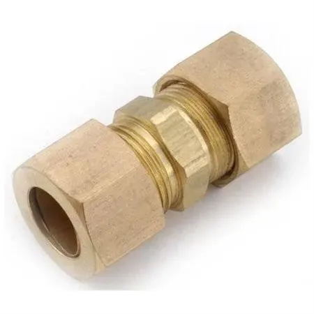 Anderson Metals 50062 Brass Compression Tube Fitting, Union, 1/2&#034; x 1/2&#034; Tube OD