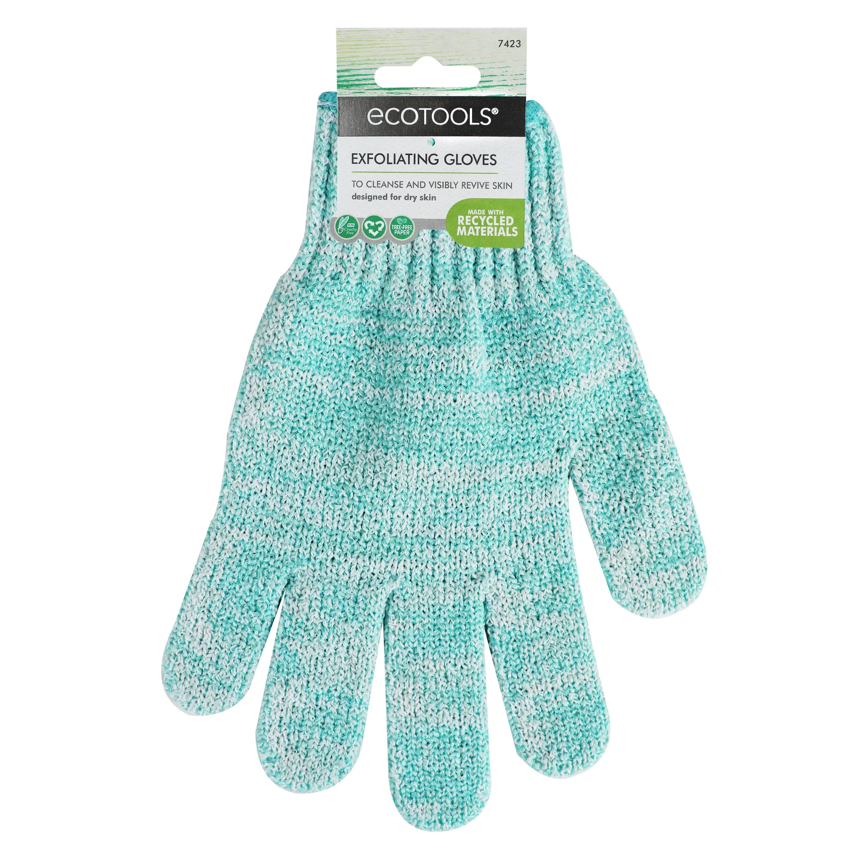 EcoTools Bath & Shower Gloves, Recycled Netting, Exfoliating, Gentle Cleansing for Whole Body, Use Before Self-Tanning, Removes Dry Skin, Dirt, & Impurities, Fits All Hands, 6 Pairs, 12 Gloves Total