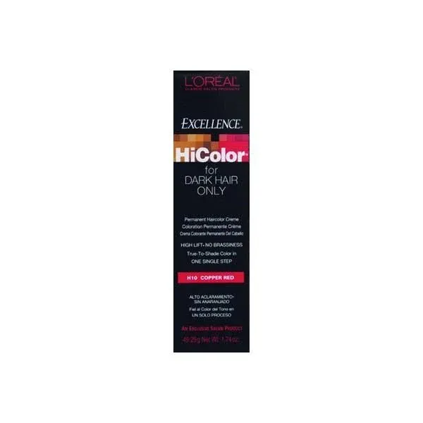 Loreal Excellence Hicolor H10 Tube Copper Red Hair color, 1.74 Oz