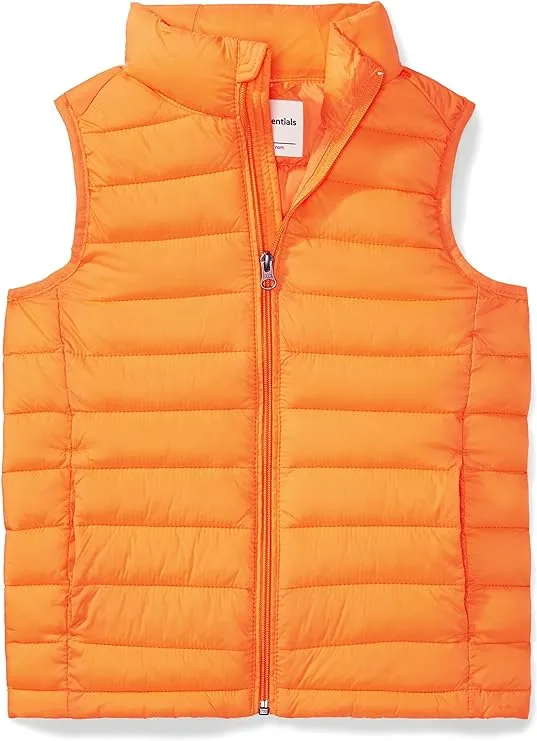 Amazon Essentials Boys' Light Weight Water Resistant Packable Puffer Vest, Large