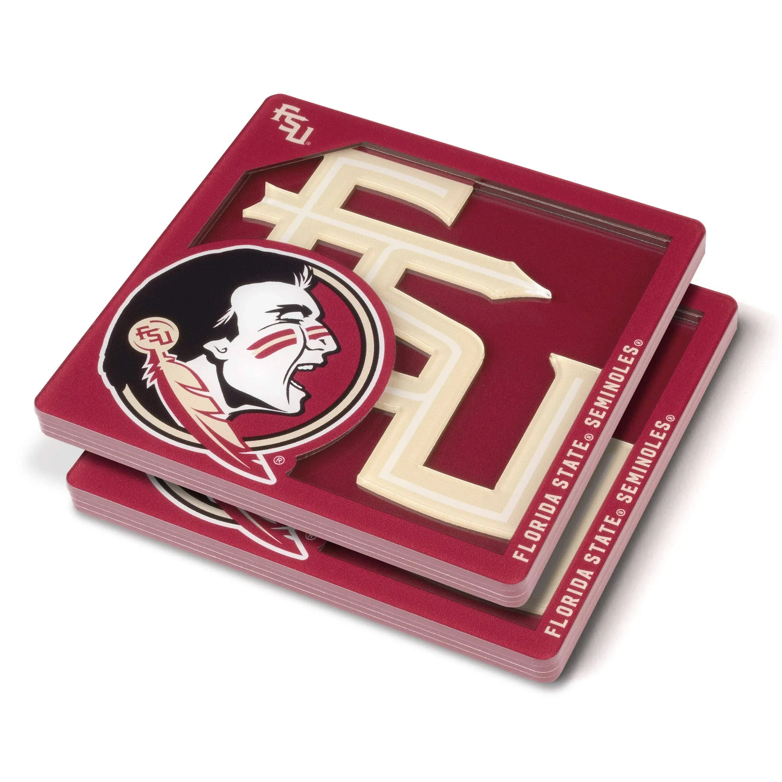 Sportula Florida State Seminoles 3D Logo Series Coasters 2-Pack Acrylic Team Colors Bottle/Can Holder Lowes.com