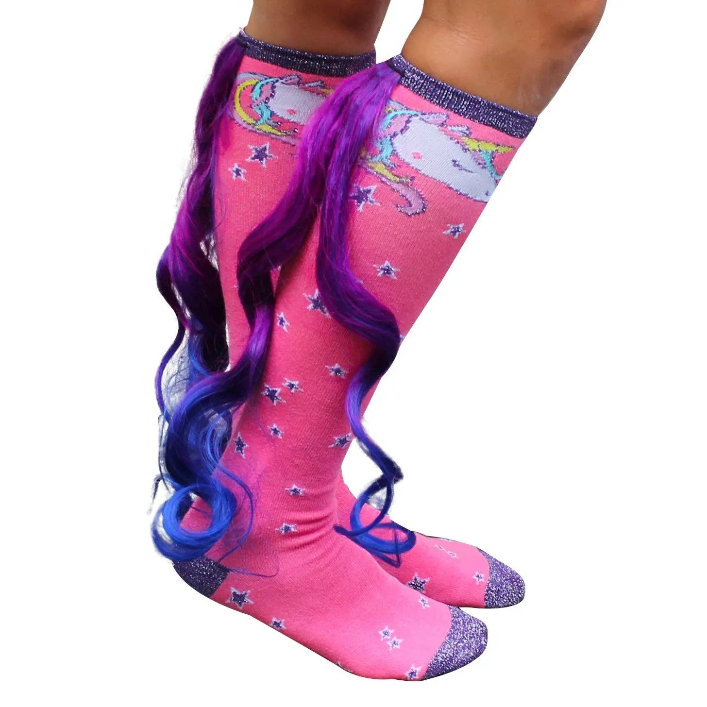 Magical Unicorn Socks with Ombre Tail - Novelty Socks for Women - Pink, Purple