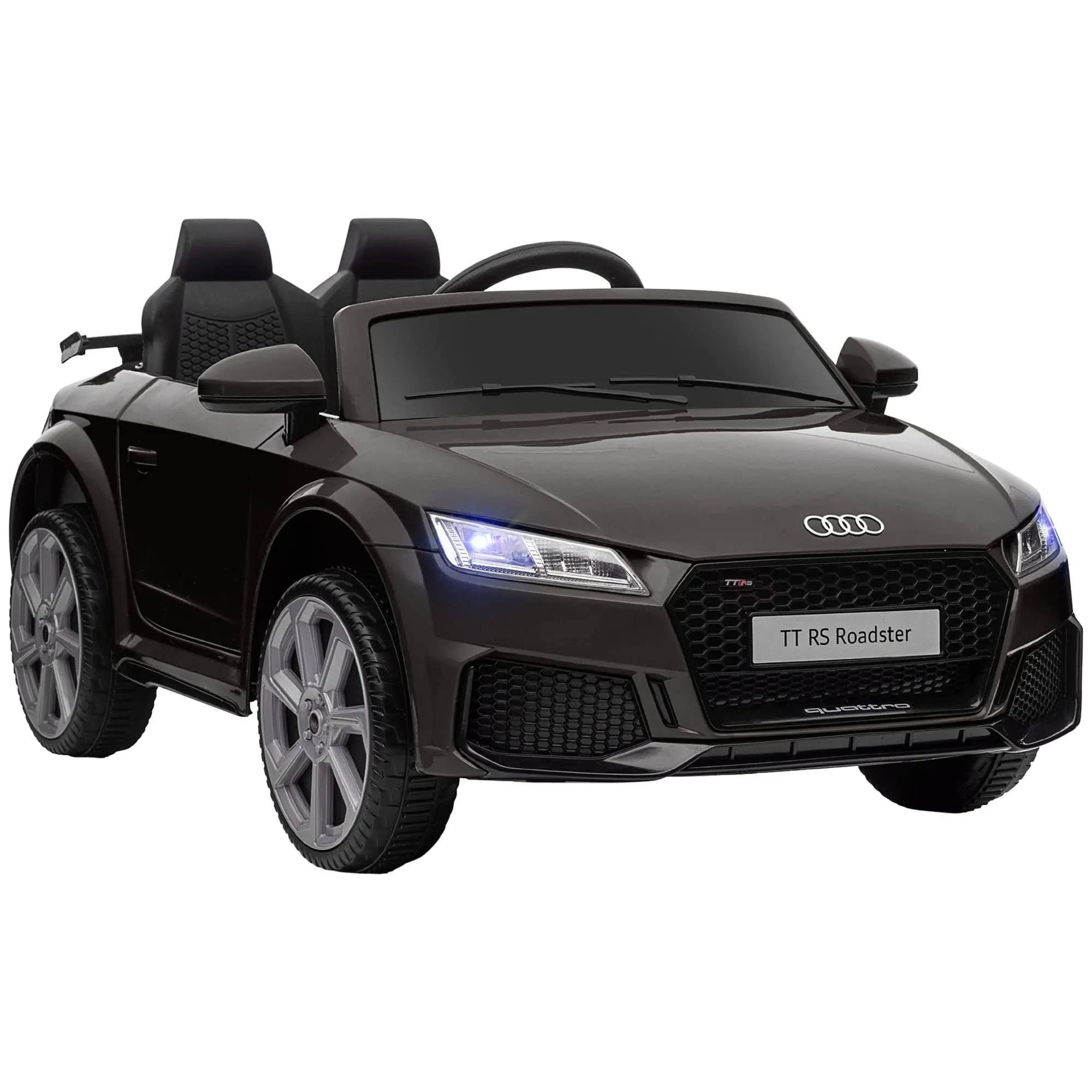 Aosom 6V Kids Electric Ride On Car, Licensed Audi TT RS with Suspension System and Remote Control, Horn, 5 Songs, Lights, MP3 Player - Black