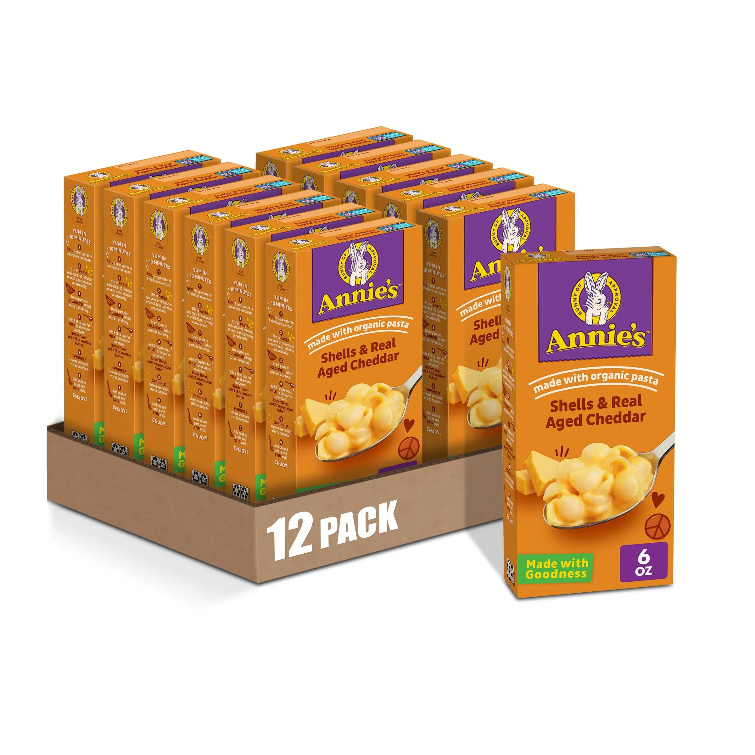 Annie,s Organic Macaroni Cheese Shells Real Aged Cheddar