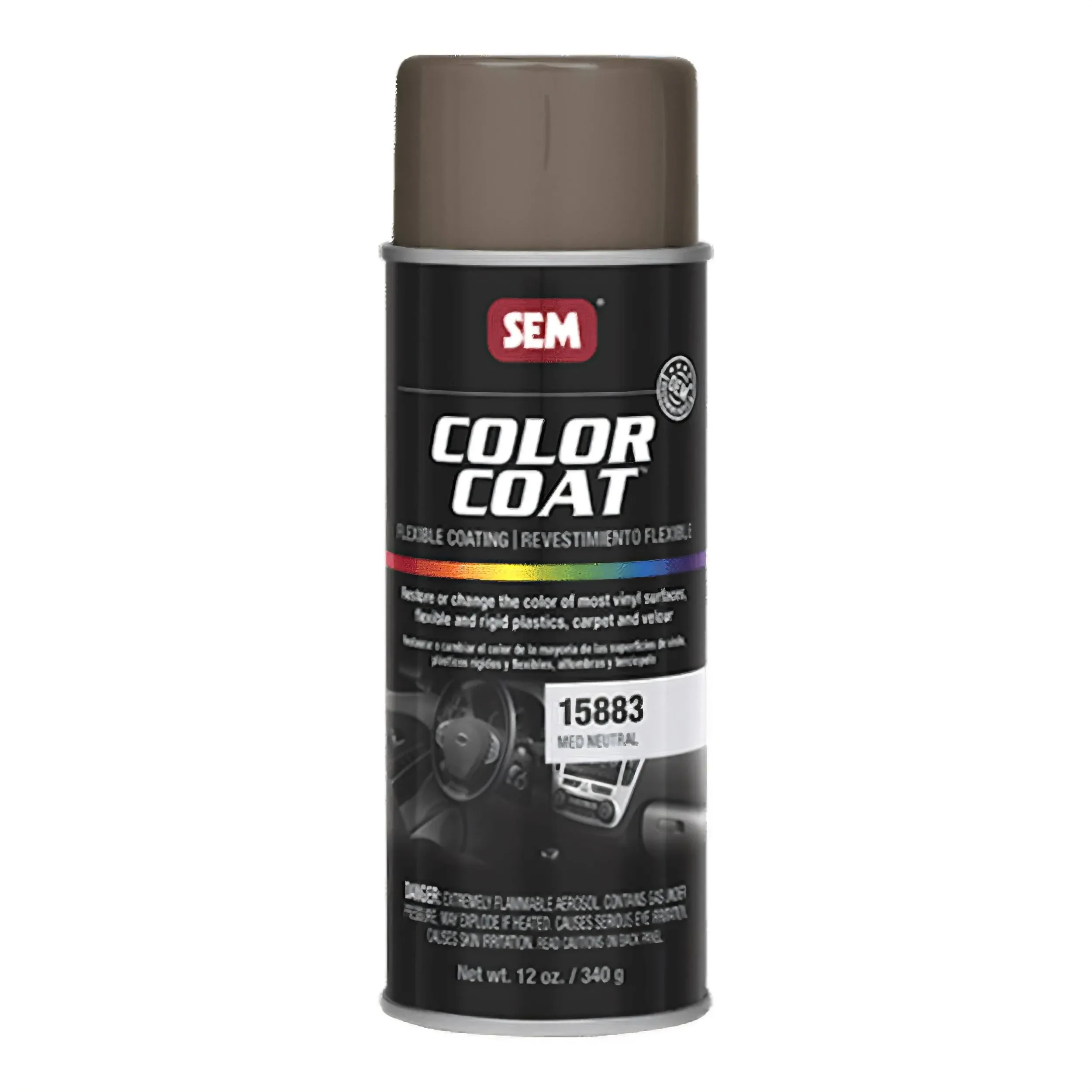 SEM Color Coat Carpet Plastic Vinyl Medium Neutral Color Aerosol 12 oz. Ea 15883