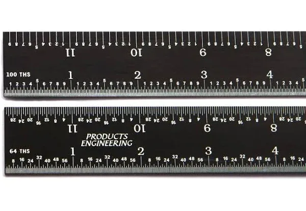 PEC Tools 5R Rigid Black Chrome Rulers