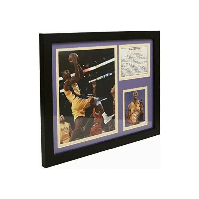 Legends Never Die "Kobe Bryant Gold Jersey Framed Photo Collage, 11 x 14-Inch, Black