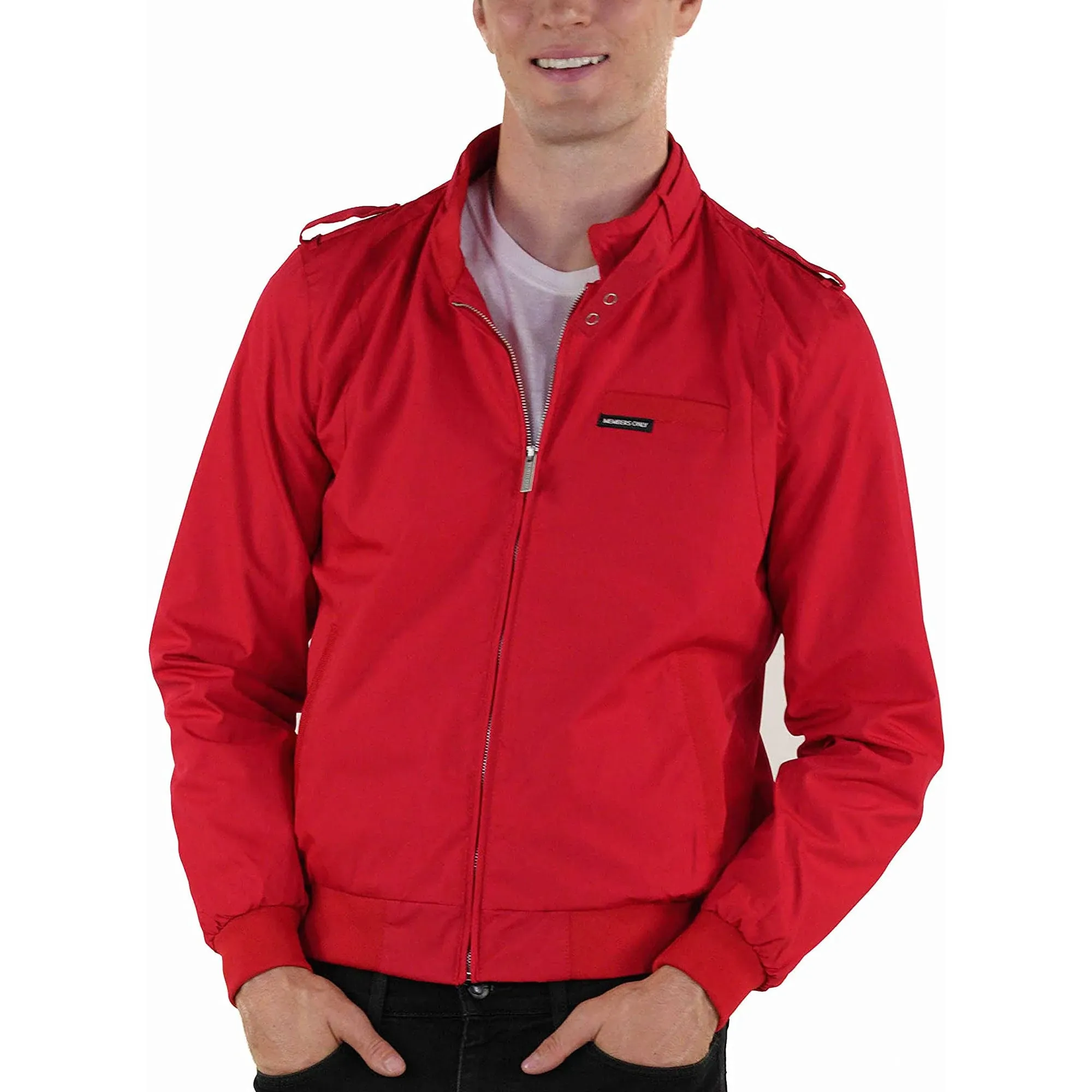 Members Only Men's Original Iconic Racer Jacket Red