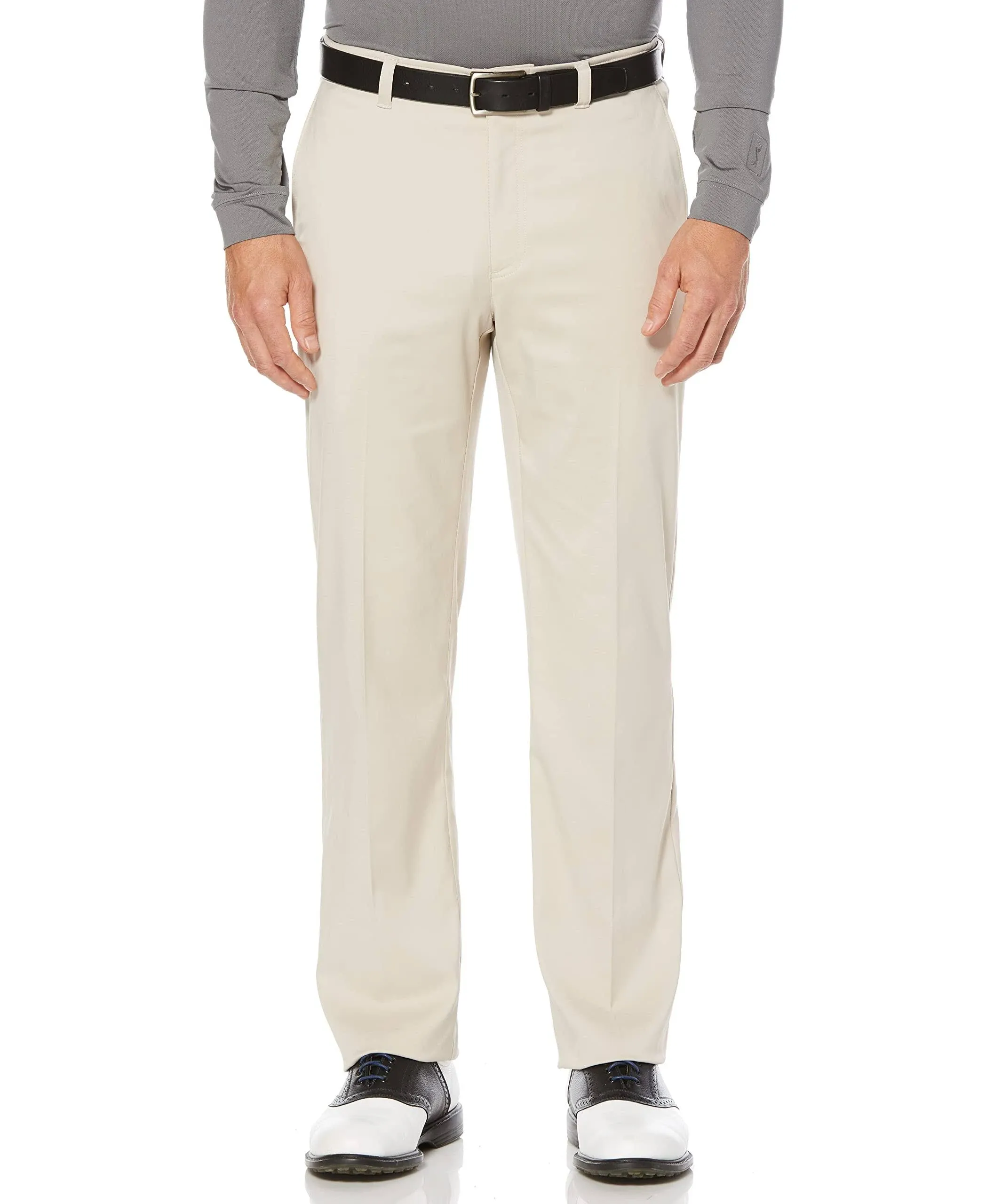 "Men's Flat Front Active Waistband Golf Pant - Light Gray"