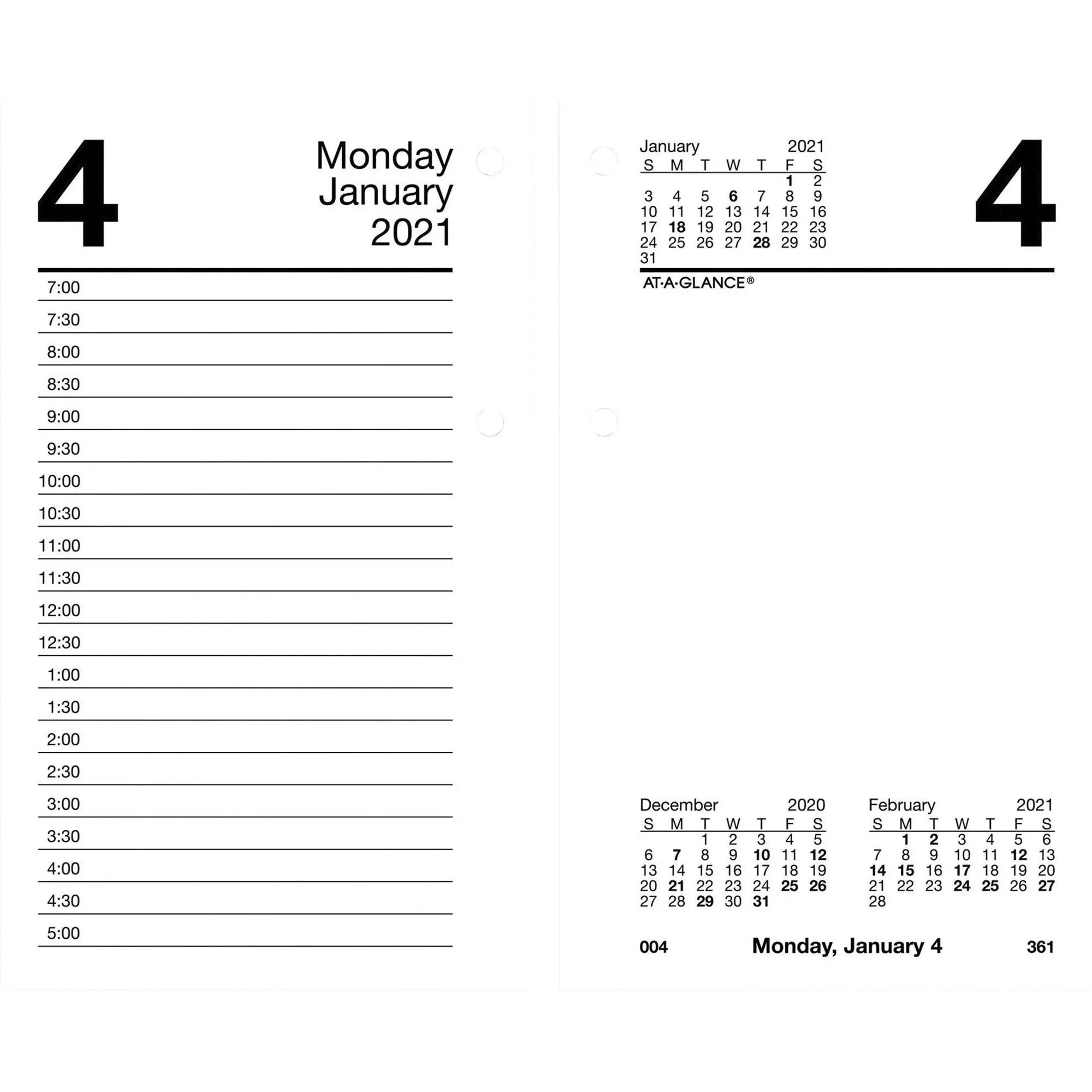 Desk Calendar Refill, 3.5 x 6, White Sheets, 12-Month (Jan to Dec): 2025