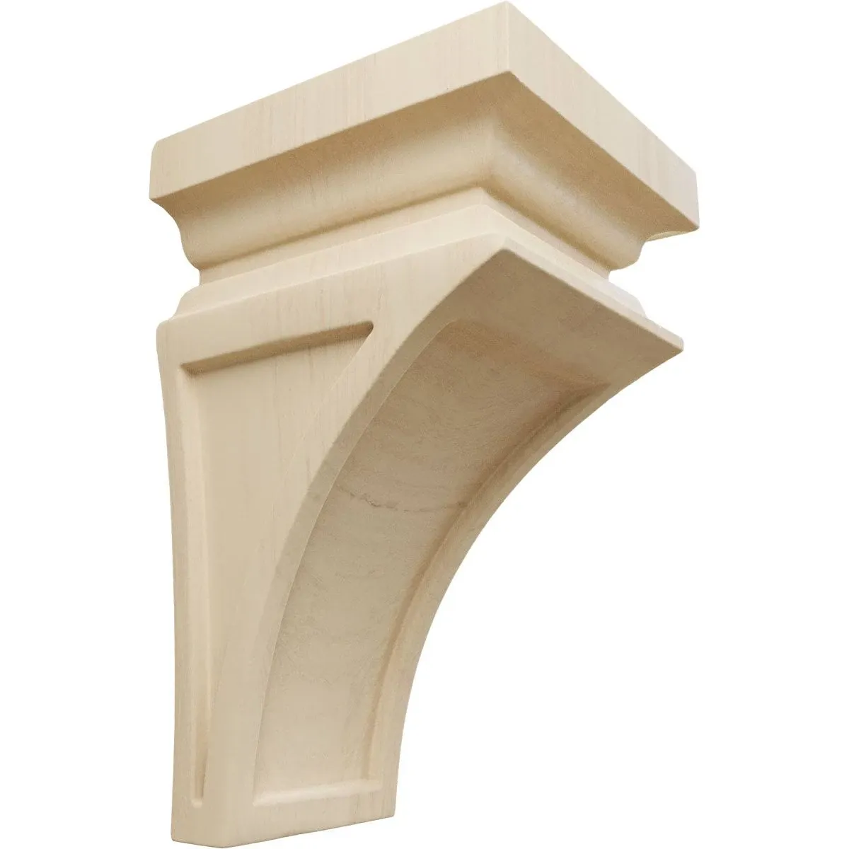 Ekena Millwork CORW03X03X06NERW 3 1/2"W x 3 3/4"D x 6"H Mini Nevio Wood Corbel