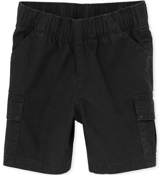 Toddler Boys Pull On Cargo Shorts - Black